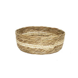 CESTO TEJIDO D23x8CM NATURAL/BEIGE