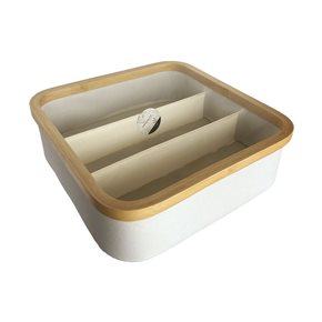 ORGANIZADOR TELA 3 DIVISIONES 30x30x9CM BEIGE
