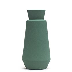 FLORERO CERAMICA D12x25CM FORMAS VERDE OSCURO