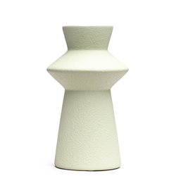 FLORERO CERAMICA D11.5x20CM FORMAS BLANCO