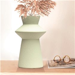 FLORERO CERAMICA D11.5x20CM FORMAS BLANCO