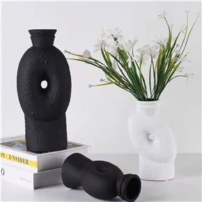 FLORERO CERAMICA 12x8.5x20CM BLANCO