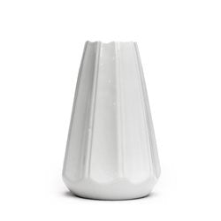 FLORERO CERAMICA 6x12x19CM FACETADO BLANCO