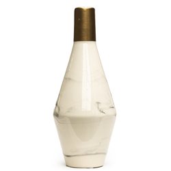 FLORERO CERAMICA D12x30CM MARMOL/DORADO