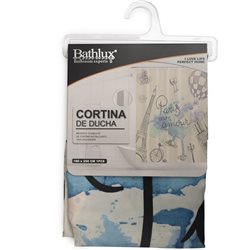 CORTINA DE BAÑO TELA 180x200CM DISEÑO PARIS