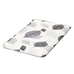 ALFOMBRA BAÑO 45x75CM HOJAS TONOS GRISES