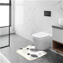 ALFOMBRA BAÑO 45x45CM HOJAS TONOS GRISES