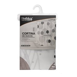 CORTINA DE BAÑO TELA 180x200CM CIRCULOS BEIGE