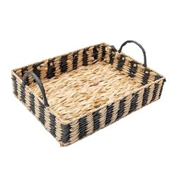 BANDEJA TEJIDA 50x35x9CM NATURAL/NEGRO