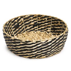 CESTO BAJO TEJIDO 36x12CM NATURAL/NEGRO