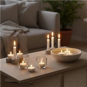SET 12 VELAS TEALIGHT BLANCO
