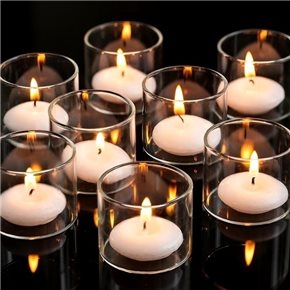 SET 12 VELAS FLOTANTES BLANCO