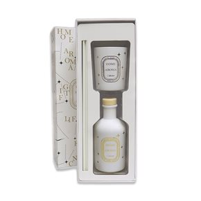 SET VELA AROMATICA 6x7CM + DIFUSOR 100ML BLANCO