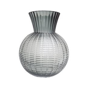 FLORERO VIDRIO 20x9x18CM BOLA HUMO