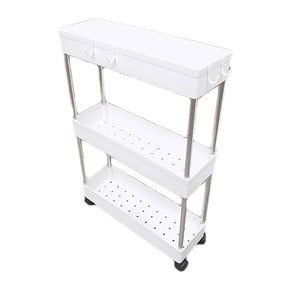 CARRITO MULTIUSO PLASTICO/ACERO 30x18x76CM BLANCO