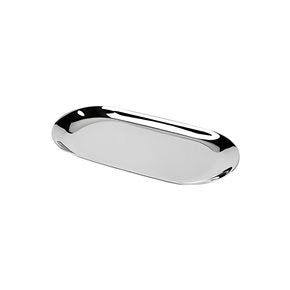 BANDEJA OVAL 18x8CM METAL PLATEADO