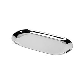 BANDEJA OVAL 22x9CM METAL PLATEADO