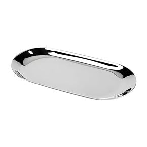 BANDEJA OVAL 30x12CM METAL PLATEADO