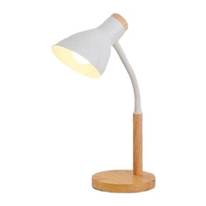 LAMPARA ESCRITORIO MADERA/METAL 14x45CM BLANCO