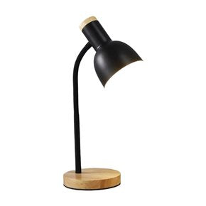 LAMPARA ESCRITORIO MADERA/METAL 14x45CM NEGRO