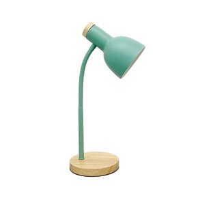 LAMPARA ESCRITORIO MADERA/METAL 14x45CM VERDE