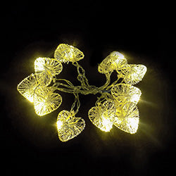 GUIA LED X20 CORAZONES PLATEADOS CON ENCHUFE