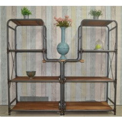 ESTANTERIA IRREGULAR 6 DIVISIONES MADERA/METAL 162X44X141