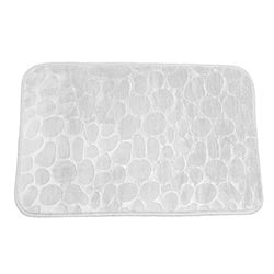 ALFOMBRA BAÑO DISEÑO PIEDRAS BLANCO. 45X75CM