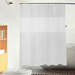 CORTINA DE BAÑO 180X200CM DISEÑO PIEDRAS BLANC