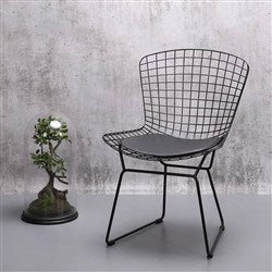 SILLA METAL ASIENTO EN PU 42X47X84CM NEGRO