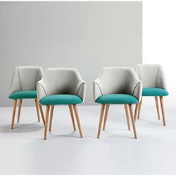 BUTACA LINO C/POSA BRAZOS 53X53X83CM BCO/TURQUESA