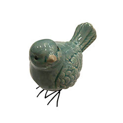 PAJARITO DECORATIVO CERAMICA CON PIE 13X8.5CM SURT