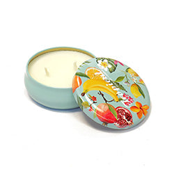 VELA EN LATA 8X8X3.4CM AROMA FRAMBUESA