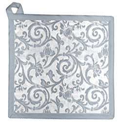 AGARRADERA DE ALGOD  TRADITIONAL LEAF GRAY. 20X20CM