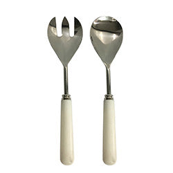 SET 2 CUCHARAS ENSALADA ACERO. 25X6X2CM