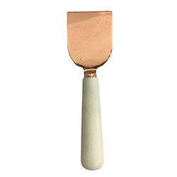 ESPATULA 18X5X3 CM  MARMOL BLANCO Y ACERO