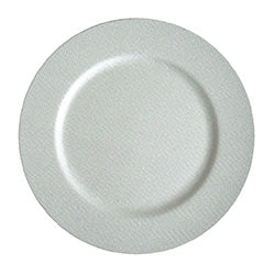 PLATO DE SITIO 33CM TEXTURA BLANCA CON PLATEADO