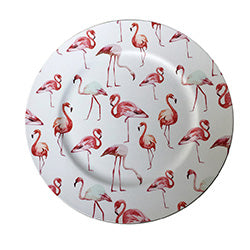 PLATO DE SITIO  DISEÑO FLAMENCOS ROSA. 33CM