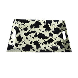 BANDEJA DE DISEÑO ANIMAL PRINT VACA. 50x33 CM