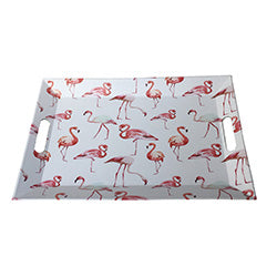 BANDEJA DE 50*33 CM DISEÑO FLAMENCOS ROSA