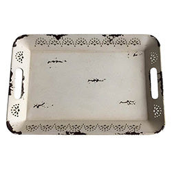 BANDEJA BLANCO ANTIGUO.  41.5X28.5X3.5CM