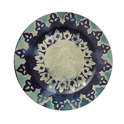 PLATO DE SITIO 33CM BORDE ESTAMPADO AZULES