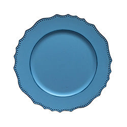 PLATO DE SITIO 33CM AZUL CONTORNO ONDULADO