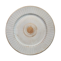 PLATO DE SITIO 33CM DISEÑO SOL BLANCO