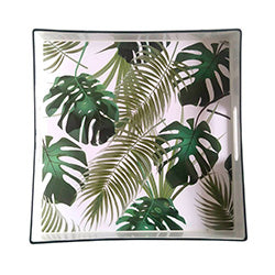 BANDEJA CUADRADA PP 33X33CM DISEÑO SELVA
