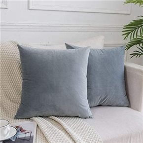 ALMOHADON VELVET 40x40CM CELESTE