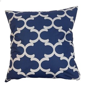 ALMOHADON ESTAMPADO 45x45CM GEOMETRICO AZUL/BLANCO