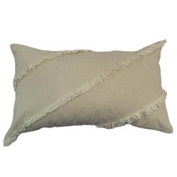 ALMOHADON 30x50CM FLECOS DIAGONAL BLANCO/BEIGE