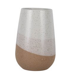 FLORERO CERAMICA D11x17CM ONDAS CAMEL/ROSA/BLANCO