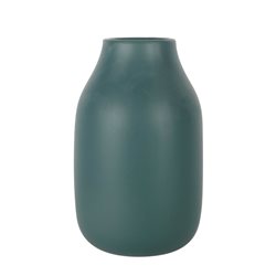 FLORERO CERAMICA D15x23CM VERDE LISO